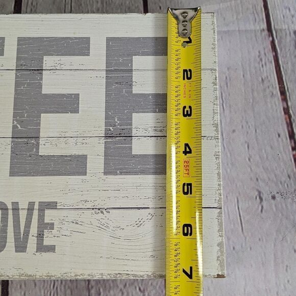 COFFEE IS MY TRUE LOVE Farmhouse Rustic Wood Wall Decorative Sign - Picture 8 of 9